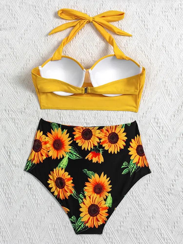 Floral High-Waist Bikini Set - Sí Fashions