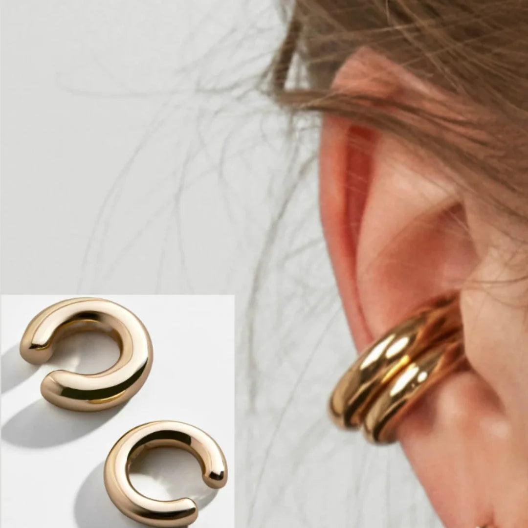 Gold Plated Alloy Mel Ear Cuffs - Set of 2 - Sí Fashions