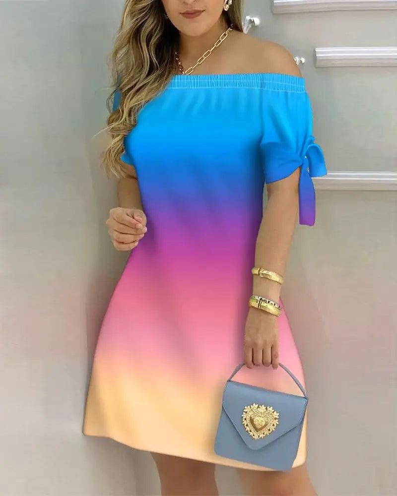 Women's Off Shoulder Summer Mini Dress - Sí Fashions