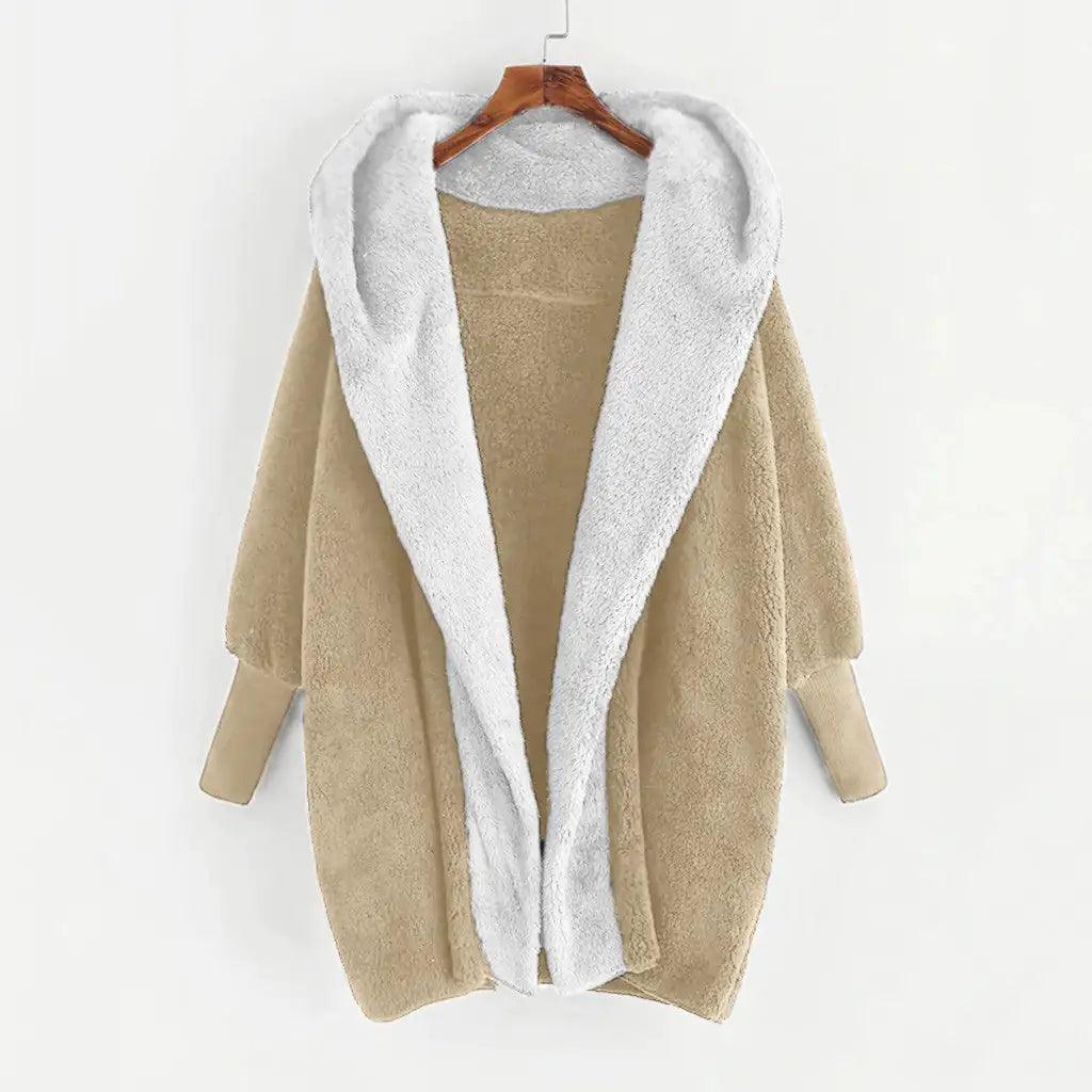 Double-Sided Velvet Hooded Loose Cardigan Coat - Sí Fashions