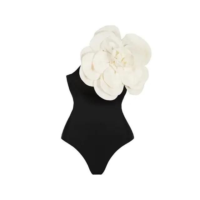 Retro Floral One Shoulder Swimsuit - Sí Fashions