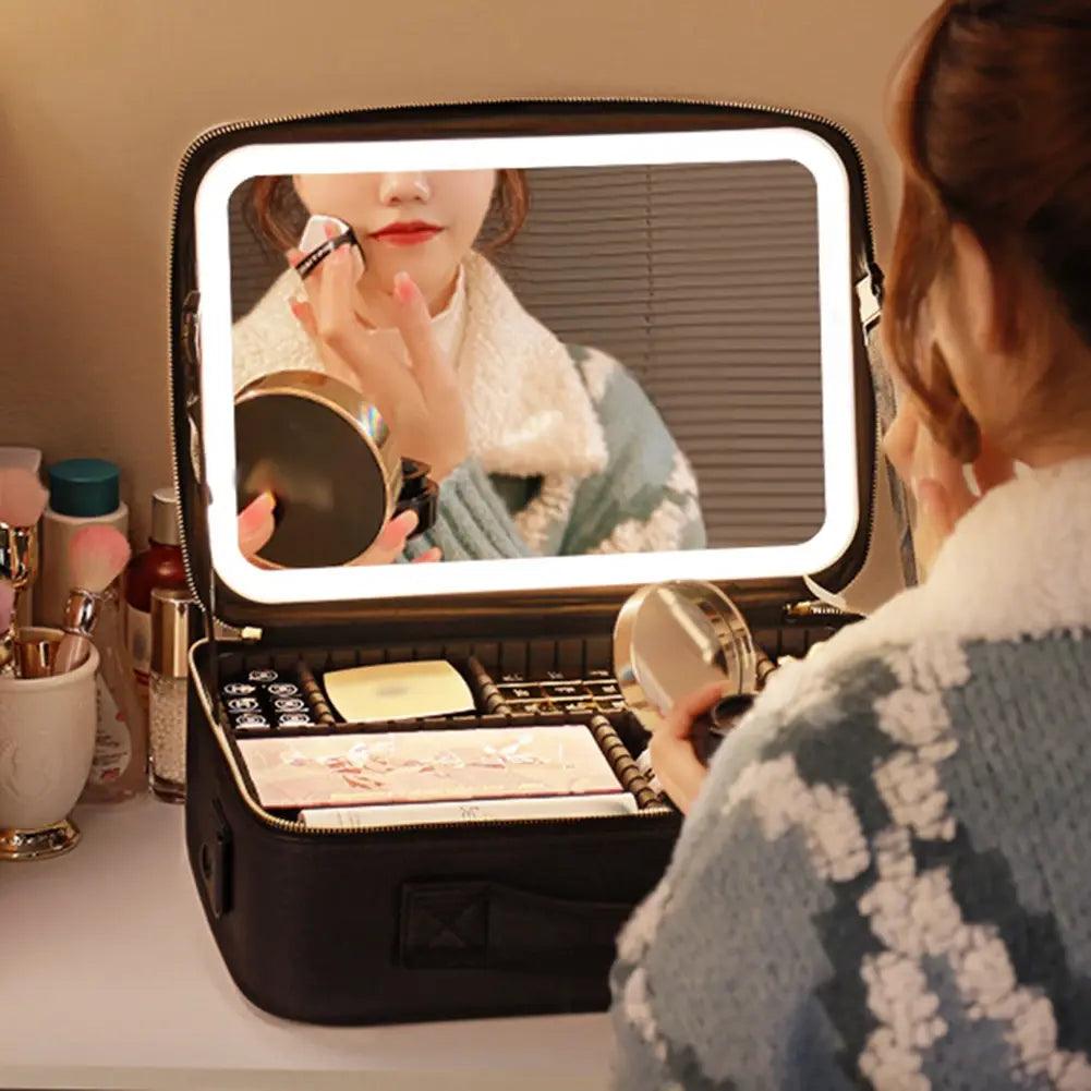 Smart LED Cosmetic Case with Mirror - Sí Fashions