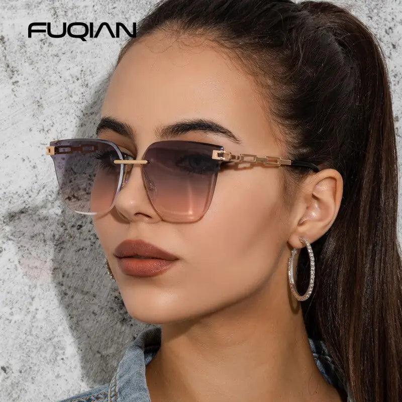 UV400 Cat Eye Sunglasses Frameless - Sí Fashions