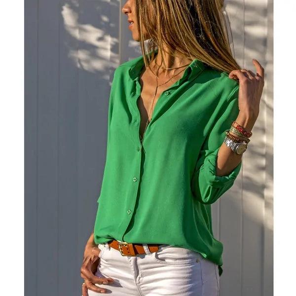 Women's Summer Chiffon Blouse | Long Sleeve and Several Colors