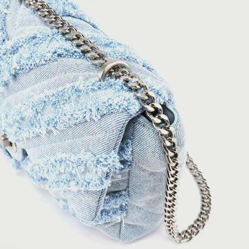 Blue Denim Chain Bag - Sí Fashions