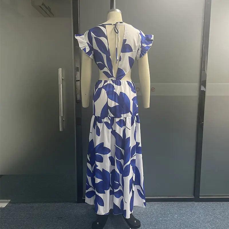 Summer Maxi Butterfly Print Dress - Sí Fashions