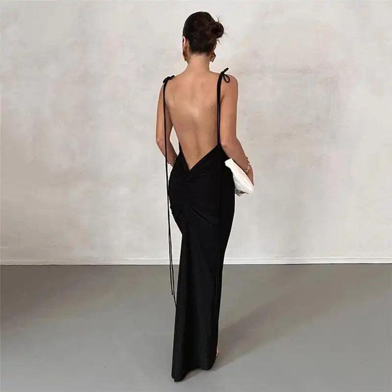 Elegant Backless Dress - Sí Fashions