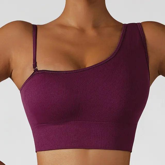 Summer Sexy Oblique Shoulder Yoga Top - Sí Fashions