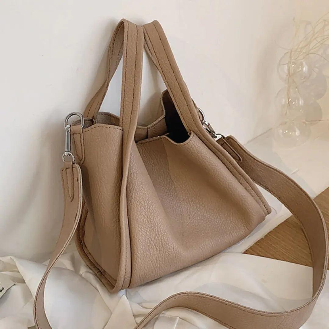 Petite Vegan Leather Handbag with Unique Handle Design - Sí Fashions