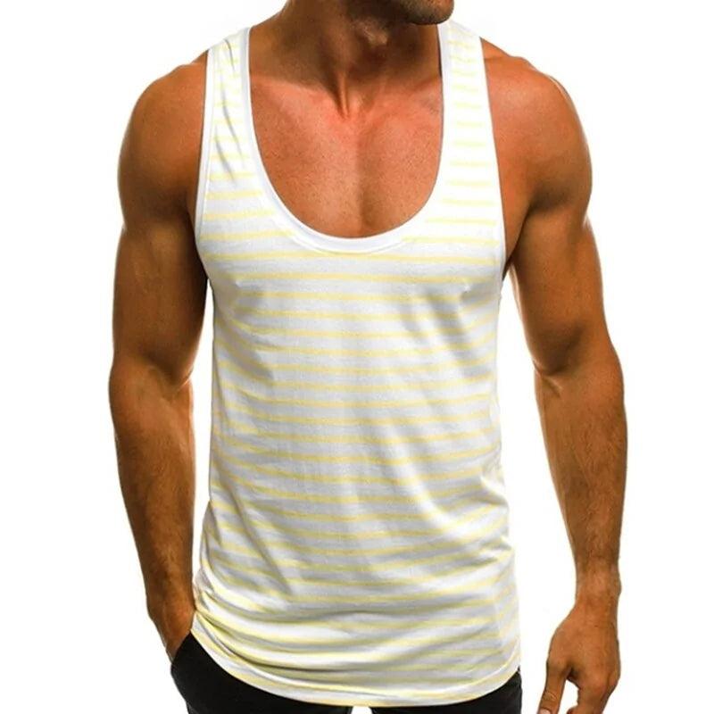 Men's Striped Sleeveless Tank Tops for Summer - Sí Fashions