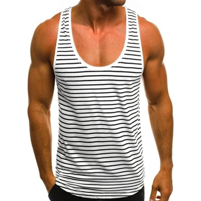 Men's Striped Sleeveless Tank Tops for Summer - Sí Fashions