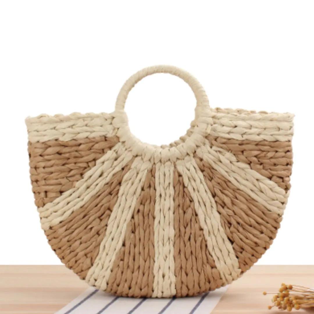 Spring Sunset Beach Bag - Large Straw Tote - Sí Fashions