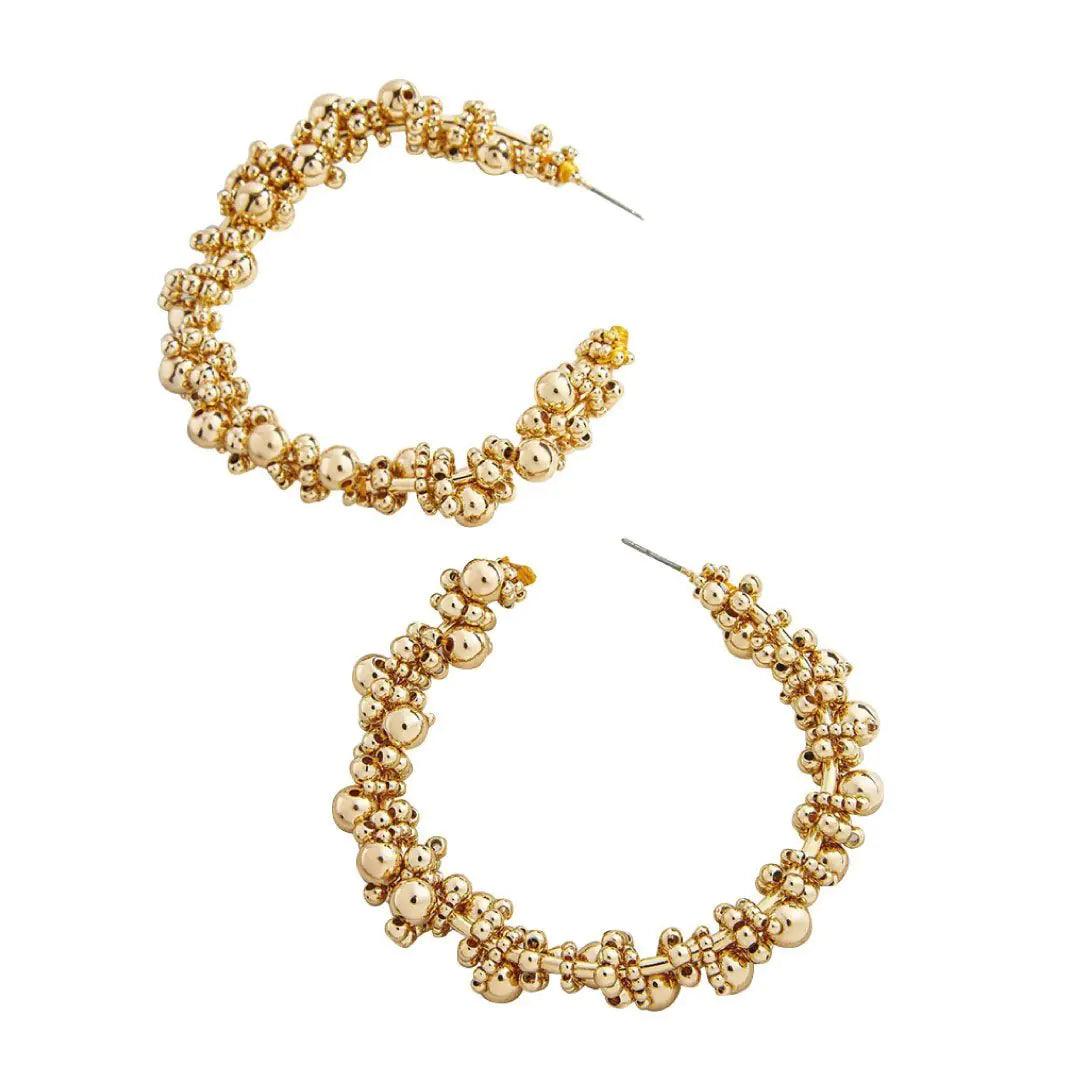 Pamela Round Gold Bead Earrings - Sí Fashions