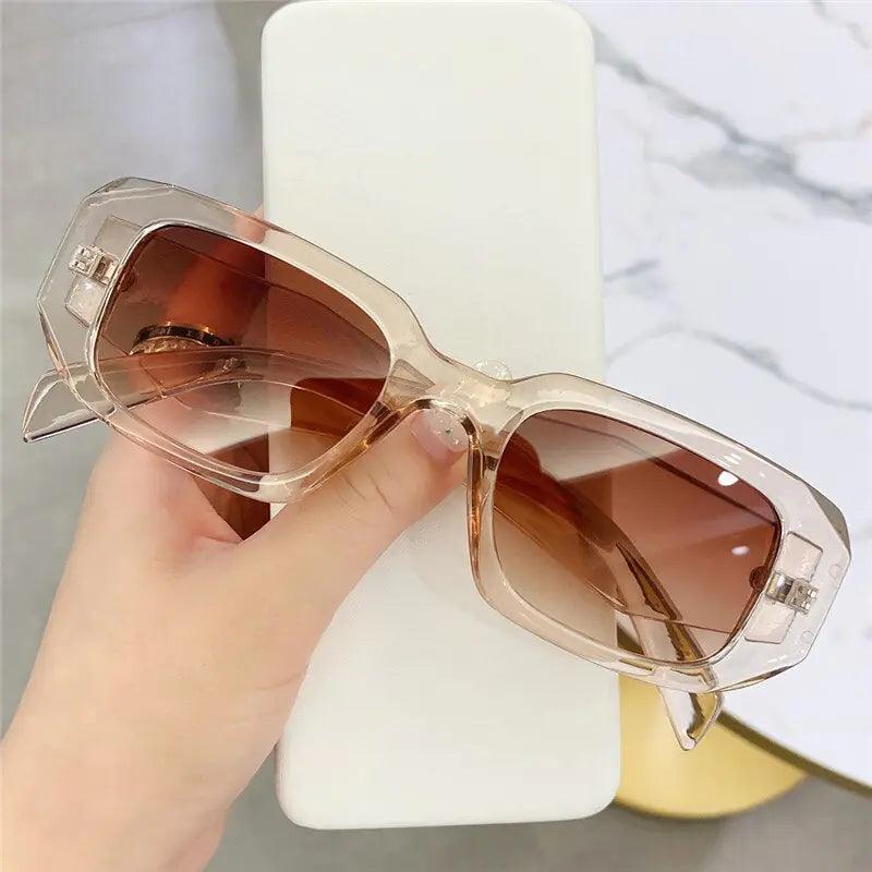 Small UV400 Polygon Rectangle Sunglasses - Sí Fashions