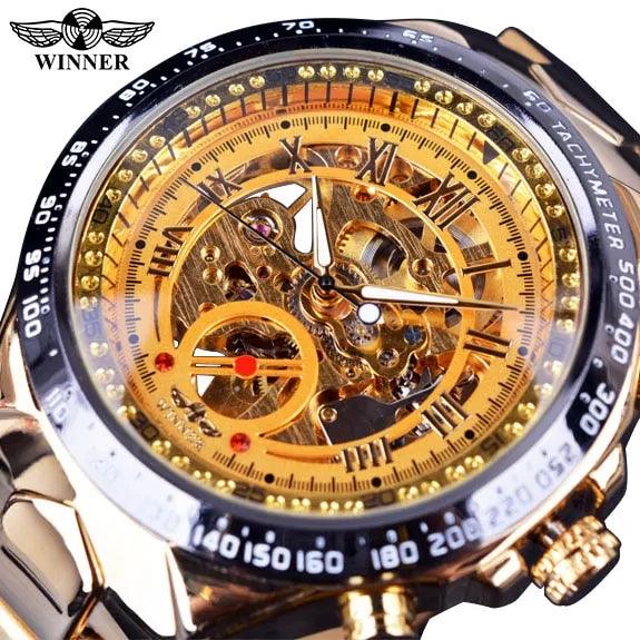 Men's Mechanical Sport Golden Watch - Sí Fashions