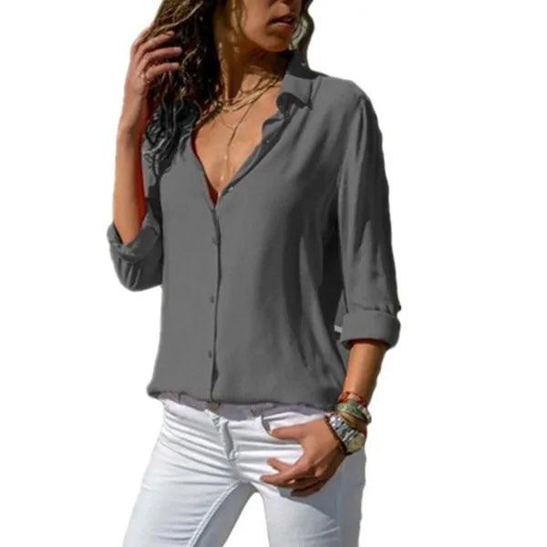 Women's Summer Chiffon Blouse | Long Sleeve and Several Colors