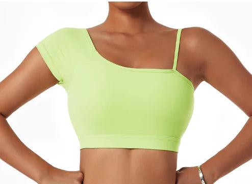 Summer Sexy Oblique Shoulder Yoga Top - Sí Fashions