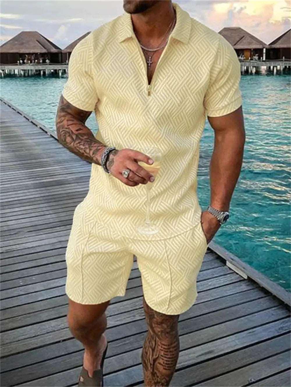 2024 New Summer Men's Shorts Set