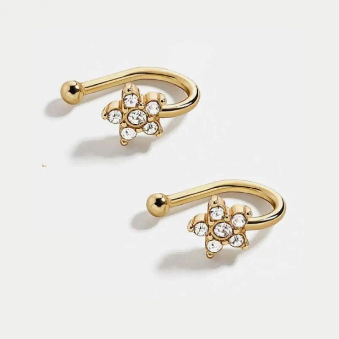 Delicate Rhinestone Dhalia Ear Cuffs - Set of 2 - Sí Fashions