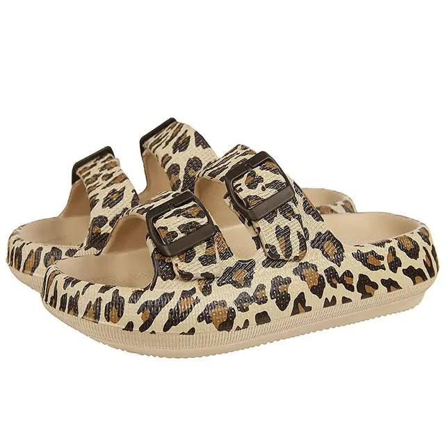 Leopard Soft Sole Pillow Slippers - Sí Fashions