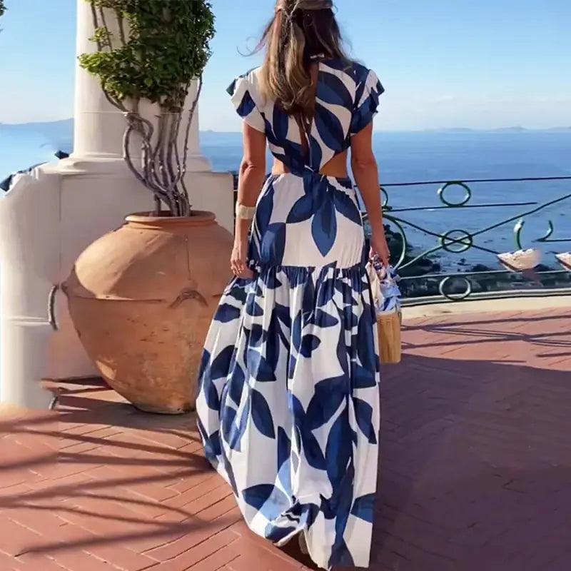 Summer Maxi Butterfly Print Dress - Sí Fashions