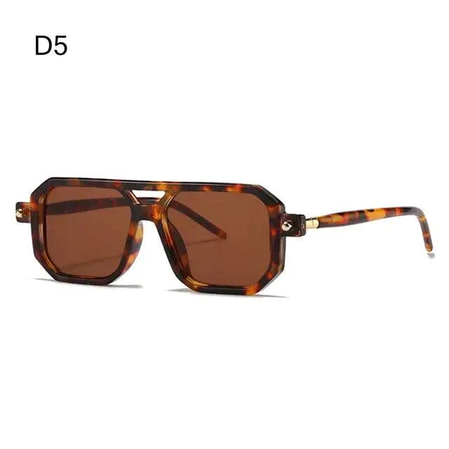 Retro Double Bridge Leopard Sunglasses - Sí Fashions