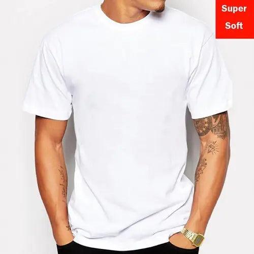 Summer Super Soft White T-Shirts Men Short Sleeve - Sí Fashions