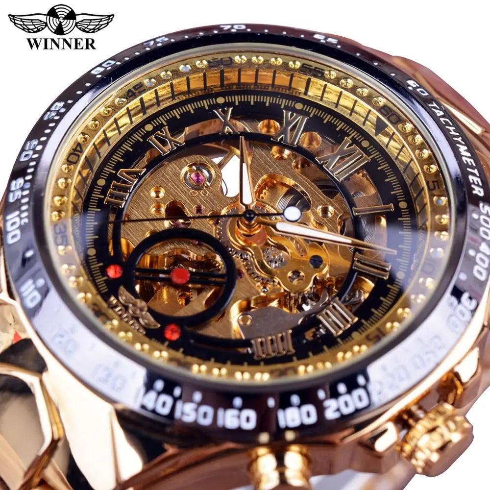 Men's Mechanical Sport Golden Watch - Sí Fashions