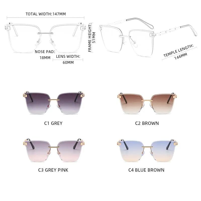 UV400 Cat Eye Sunglasses Frameless - Sí Fashions