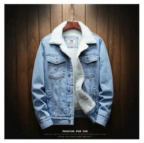 Men Light Blue Jean Jacket - Sí Fashions