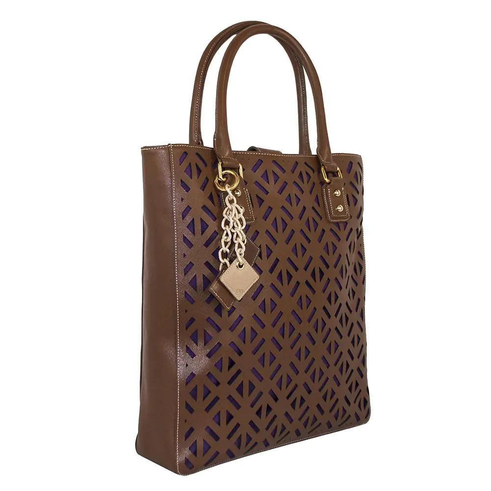 Chocolate Leather Handbag - Sí Fashions