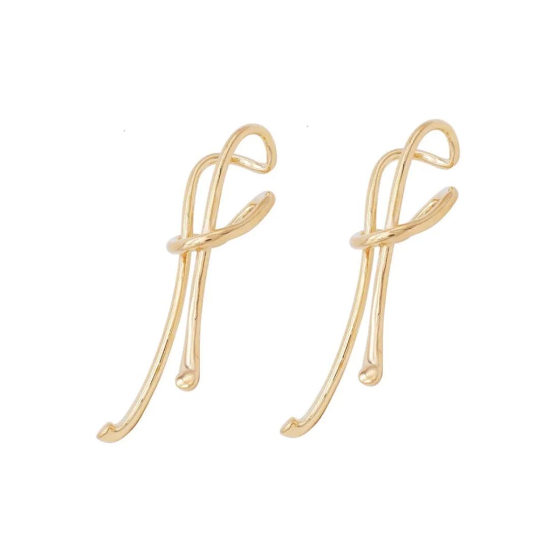 Mara Ear Cuffs: Modern Marvels in Gold-Plated Alloy - Sí Fashions