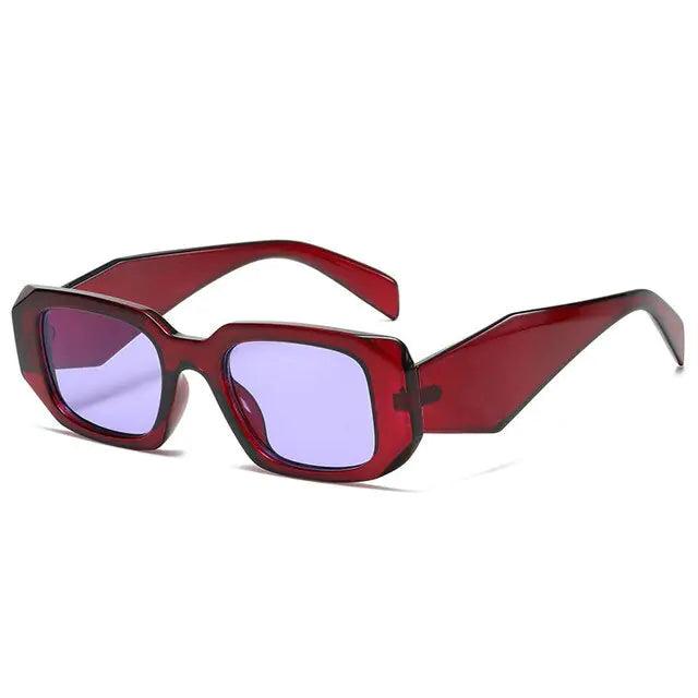 Small UV400 Polygon Rectangle Sunglasses - Sí Fashions