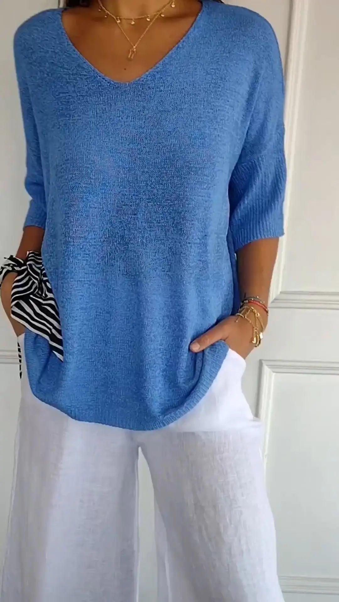 Trendy V-Neck Top - Sí Fashions