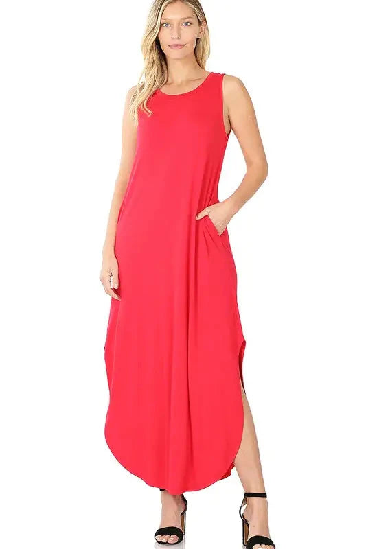 Viscose Sleeveless Maxi Dress