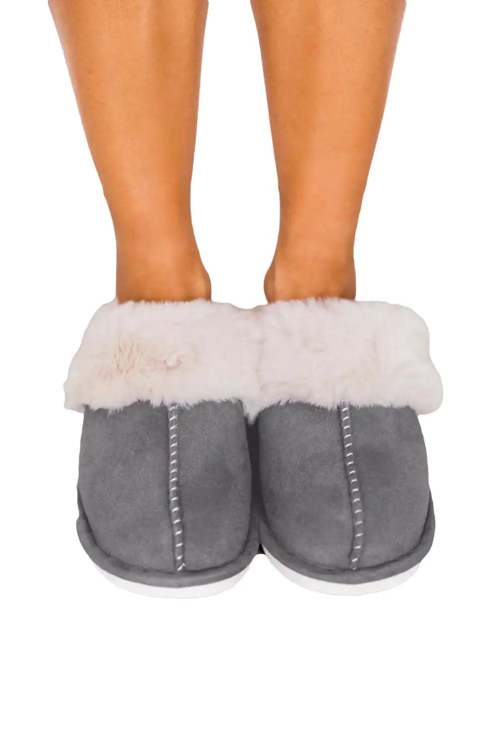 Fuzzy Suede Winter Slippers - Sí Fashions