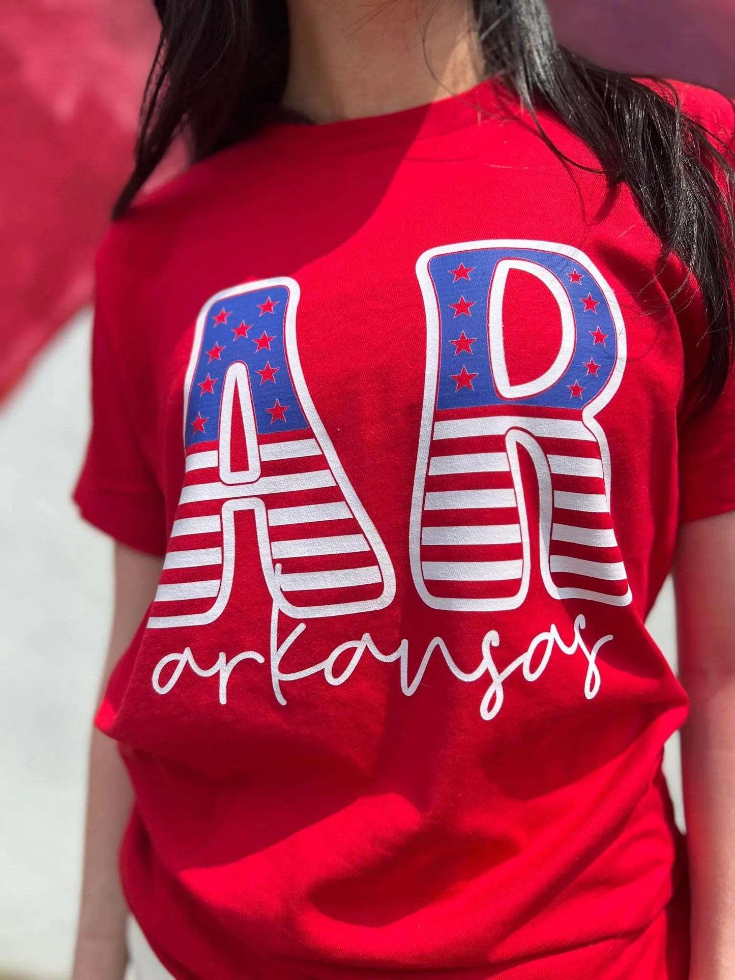 Arkansas Stars and Stripes Tee - Sí Fashions