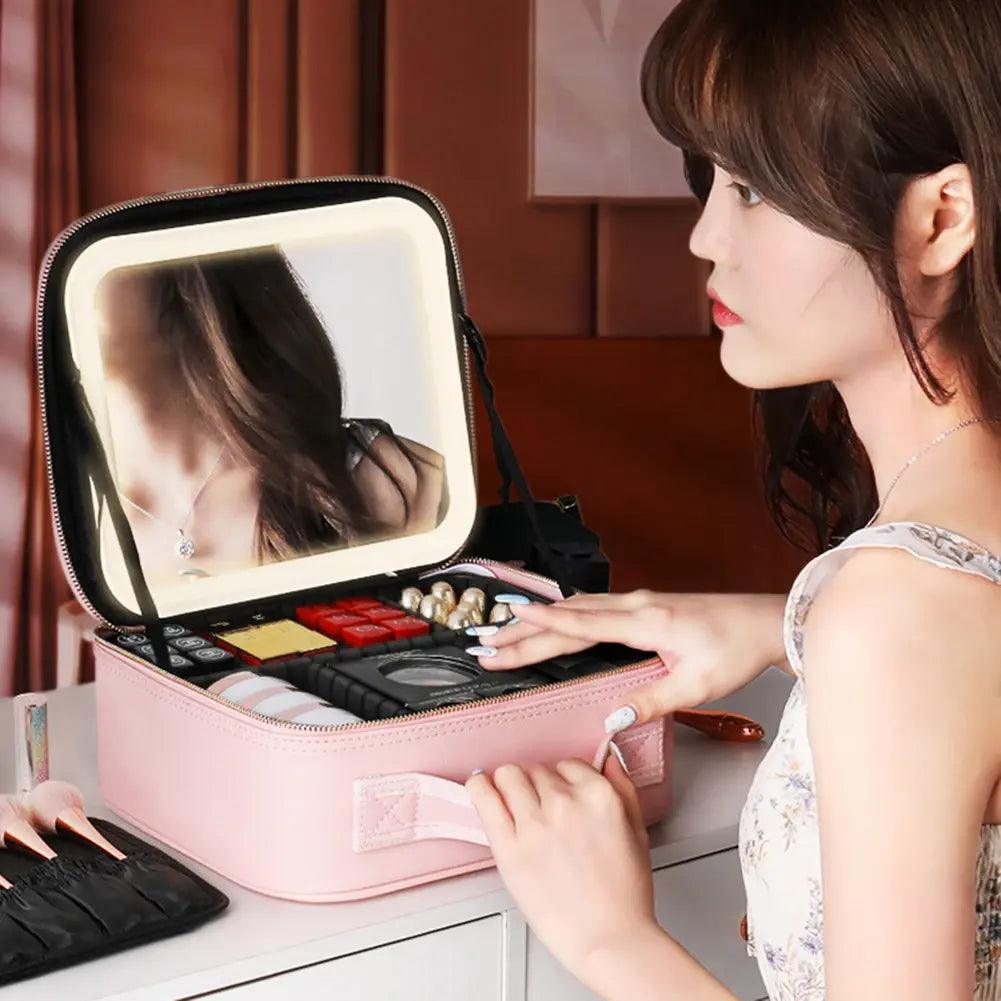 Smart LED Cosmetic Case with Mirror - Sí Fashions