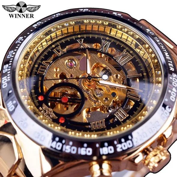 Men's Mechanical Sport Golden Watch - Sí Fashions