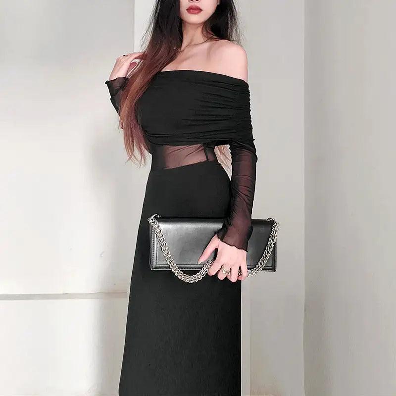 Elegant Off Shoulder Dress - Sí Fashions