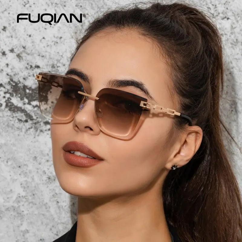 UV400 Cat Eye Sunglasses Frameless - Sí Fashions