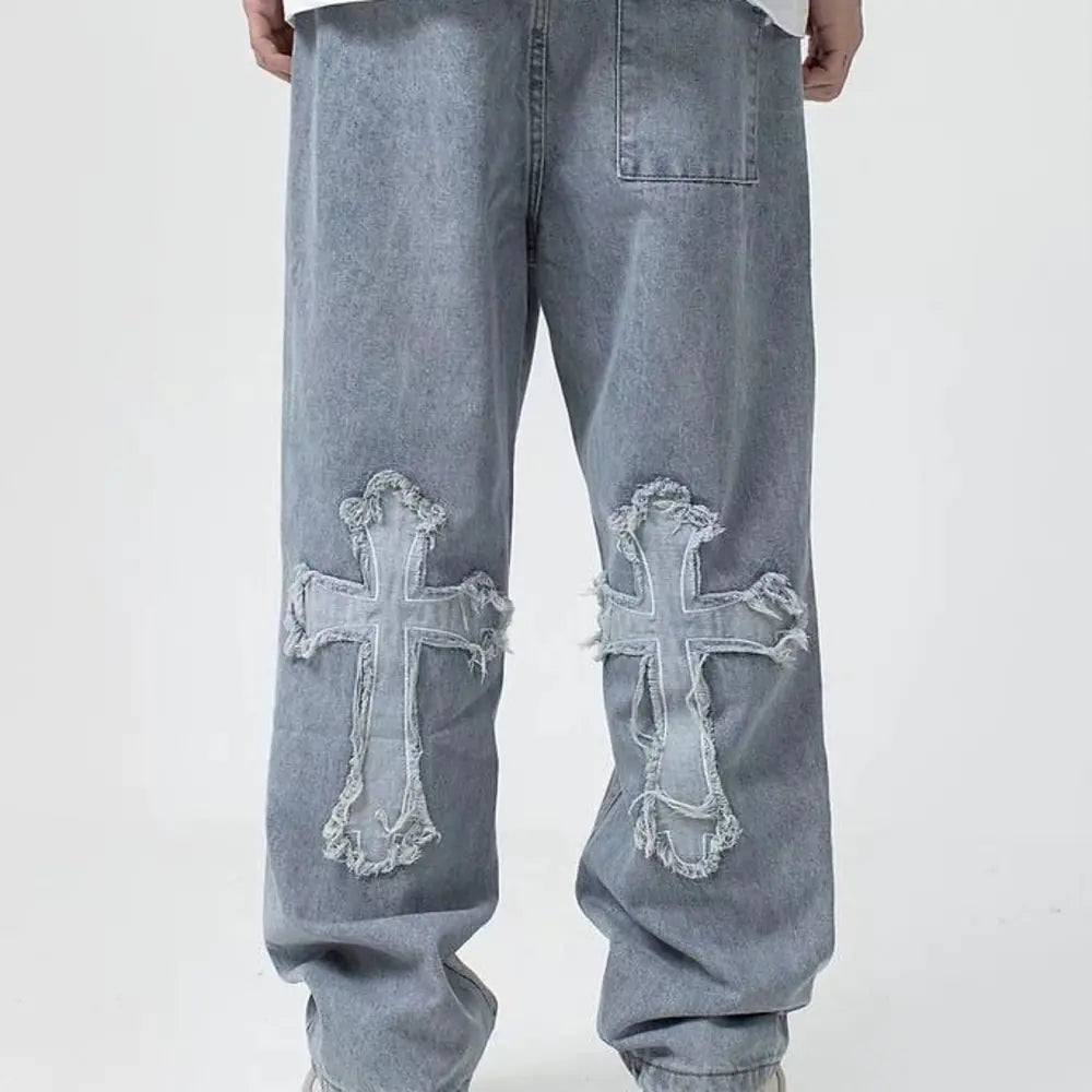 Men's High Street Jeans Long Pants Hip Hop Hong Kong Style