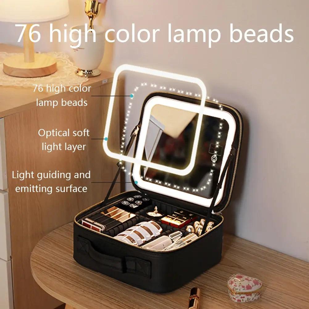 Smart LED Cosmetic Case with Mirror - Sí Fashions