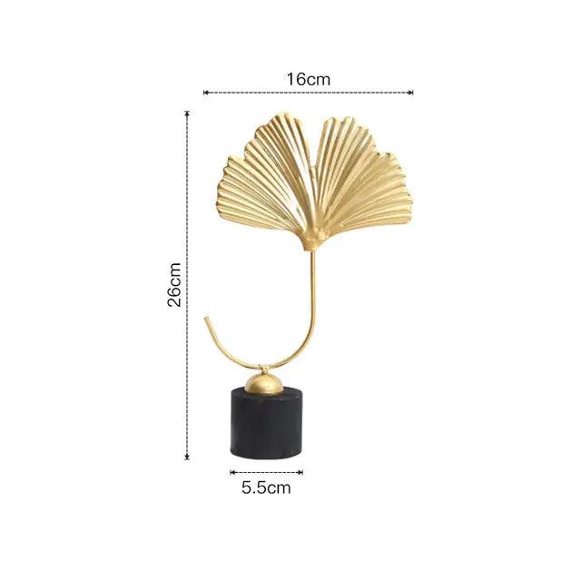 Nordic Gold Ginkgo Metal Leaves Sculpture - Sí Fashions