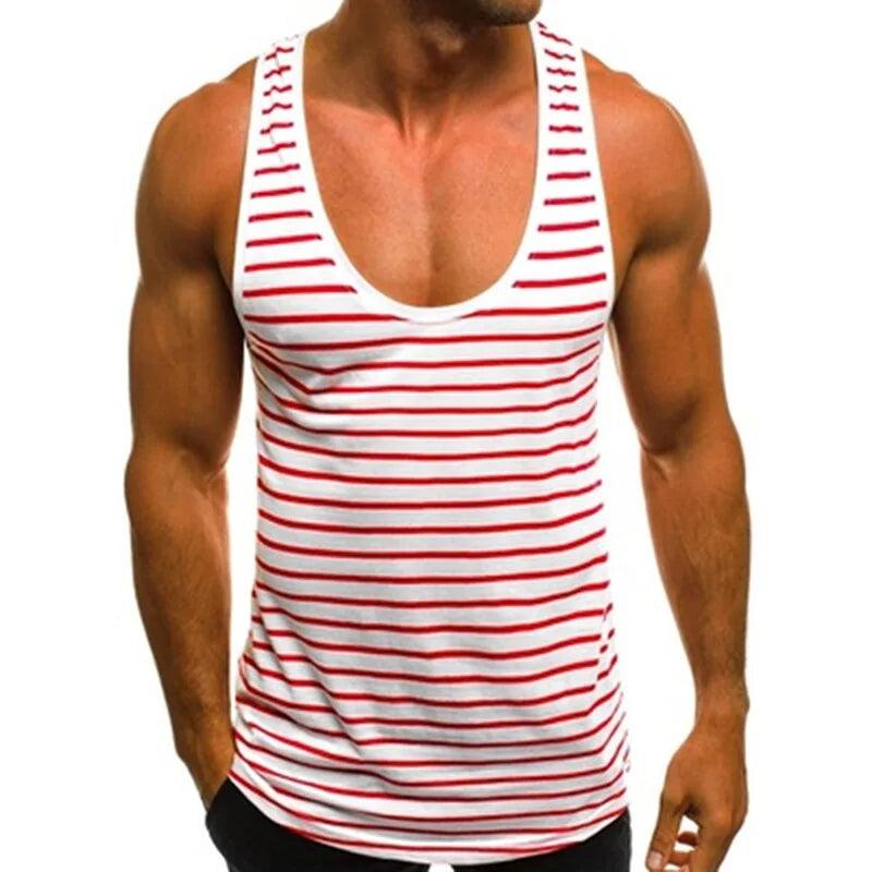 Men's Striped Sleeveless Tank Tops for Summer - Sí Fashions