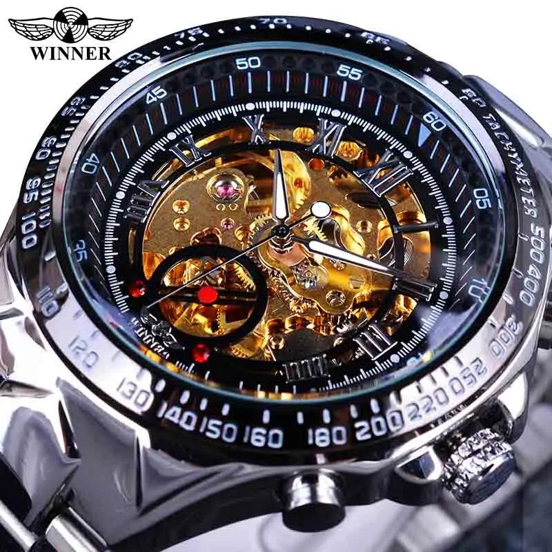 Men's Mechanical Sport Golden Watch - Sí Fashions